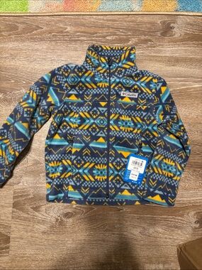 Columbia Geometric Fleece Jacket - Teal, Yellow & Charcoal